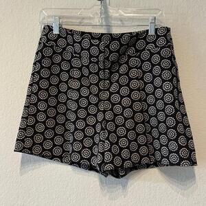 Ann Taylor Pleated Black Spotted Shorts | Size 2